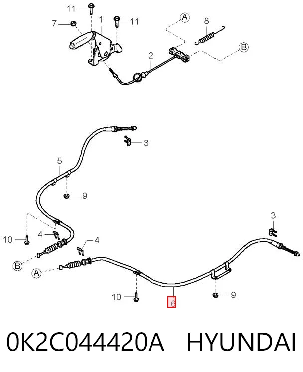 Cable de freno de mano trasero izquierdo para KIA Carens FC