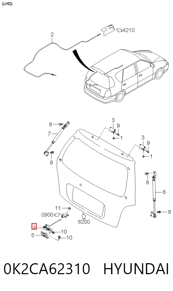 Comprar Cerradura de tapa de maletero KIA Carens  FC a bajo precio