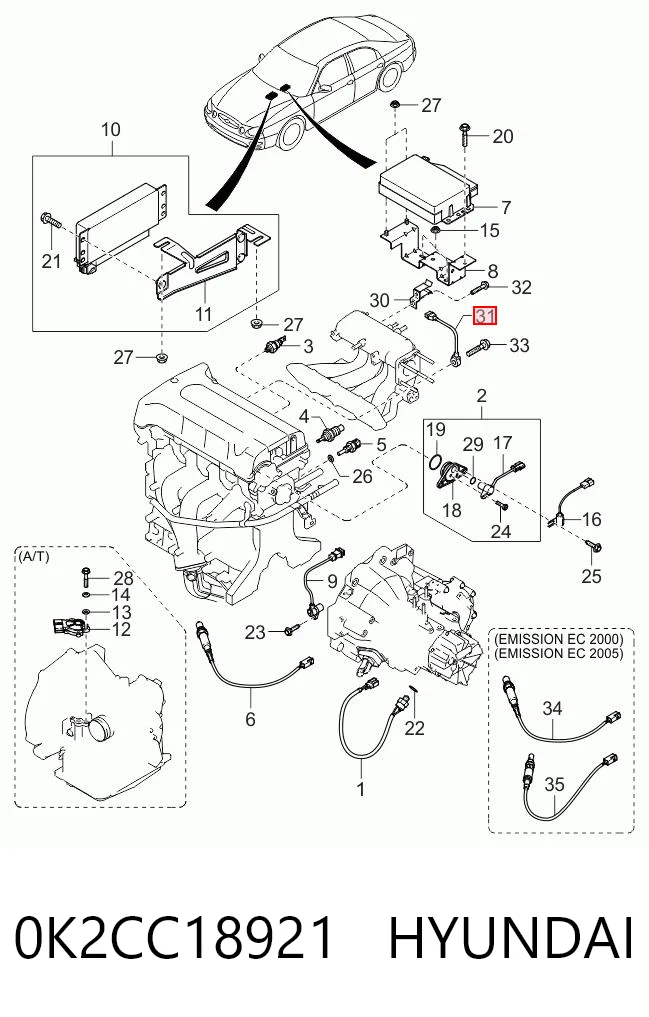 Sensor de detonacion para Hyundai Accent X-3