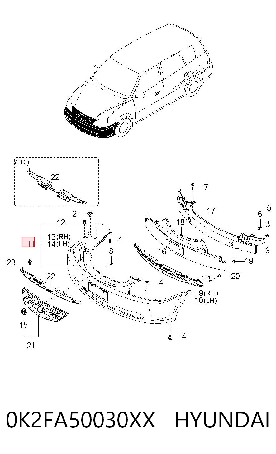 0K2FA50030XX Hyundai/Kia