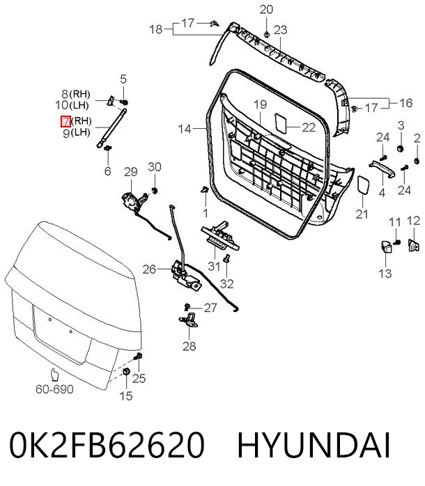 Comprar Amortiguador de la tapa del maletero KIA Carens  FJ a bajo precio