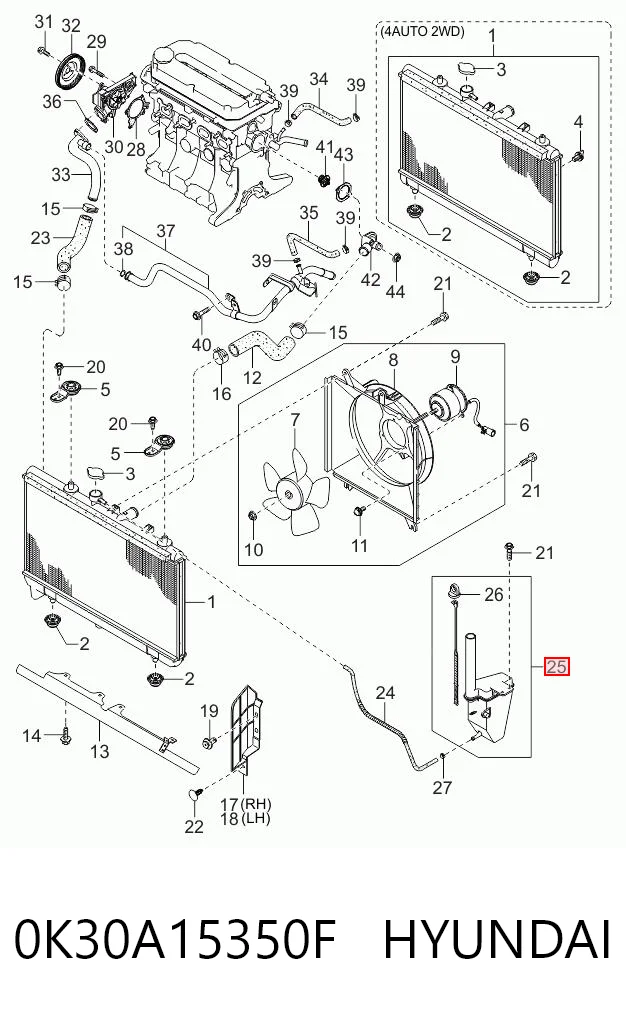 Depósito de expansión KIA Rio (2001-2005)