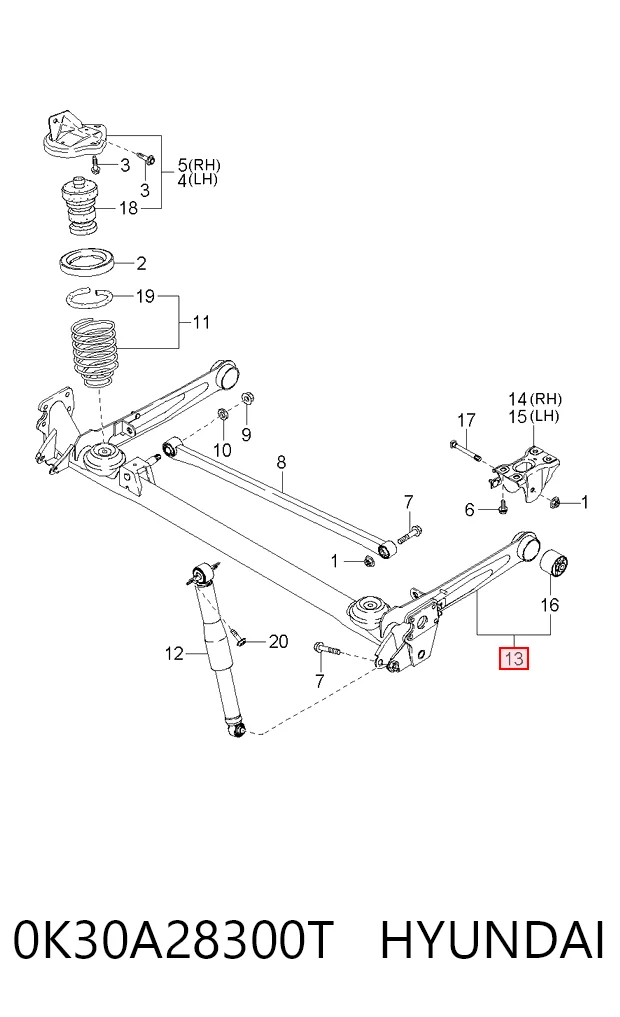 Puente trasero para KIA Rio DC