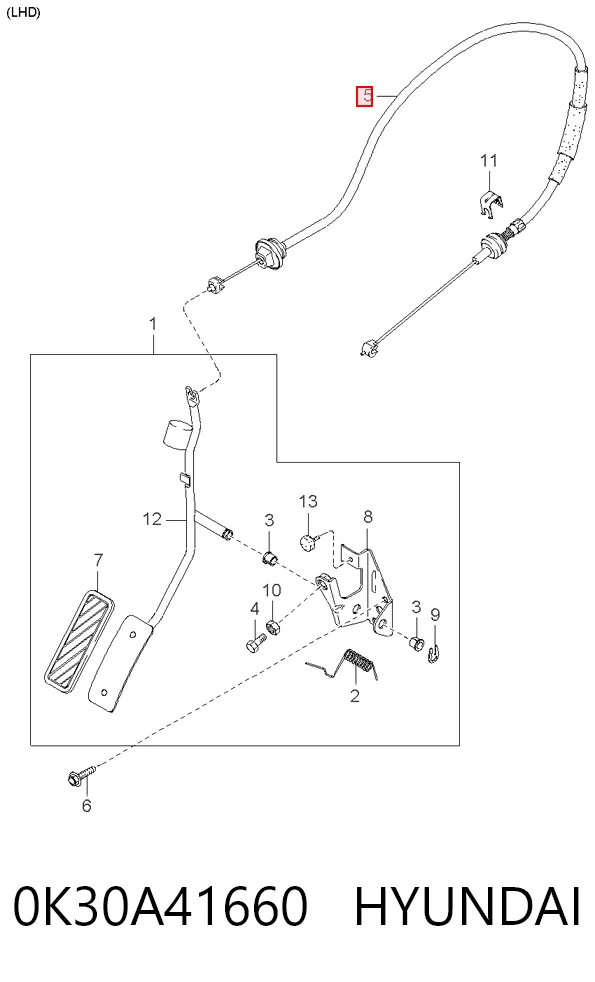 Cable del acelerador para KIA Rio DC