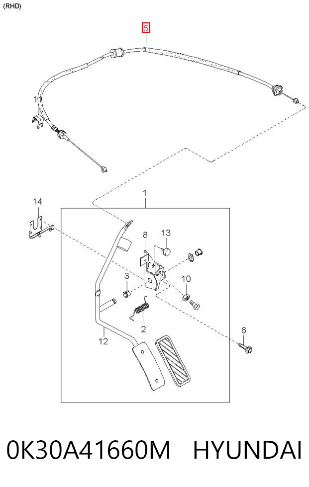 Comprar Cable del acelerador KIA Rio I DC a bajo precio