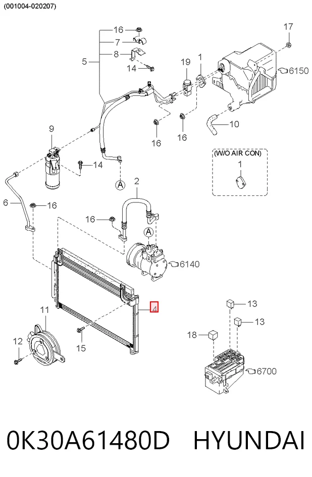  Condensador aire acondicionado KIA Rio 1