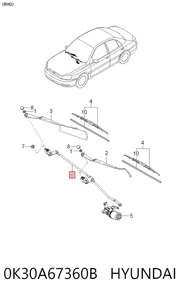 Comprar Trapezio del limpiaparabrisas KIA Rio I DC a bajo precio