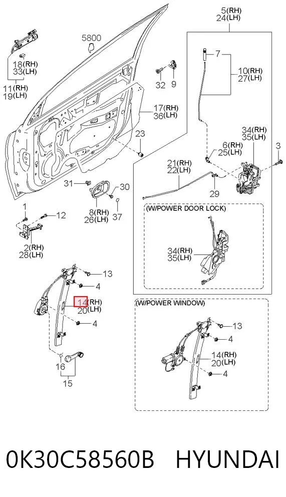 Mecanismo de elevalunas delantero derecha KIA Rio sedán (2001 - 2005) precio, desde 53,72 EUR