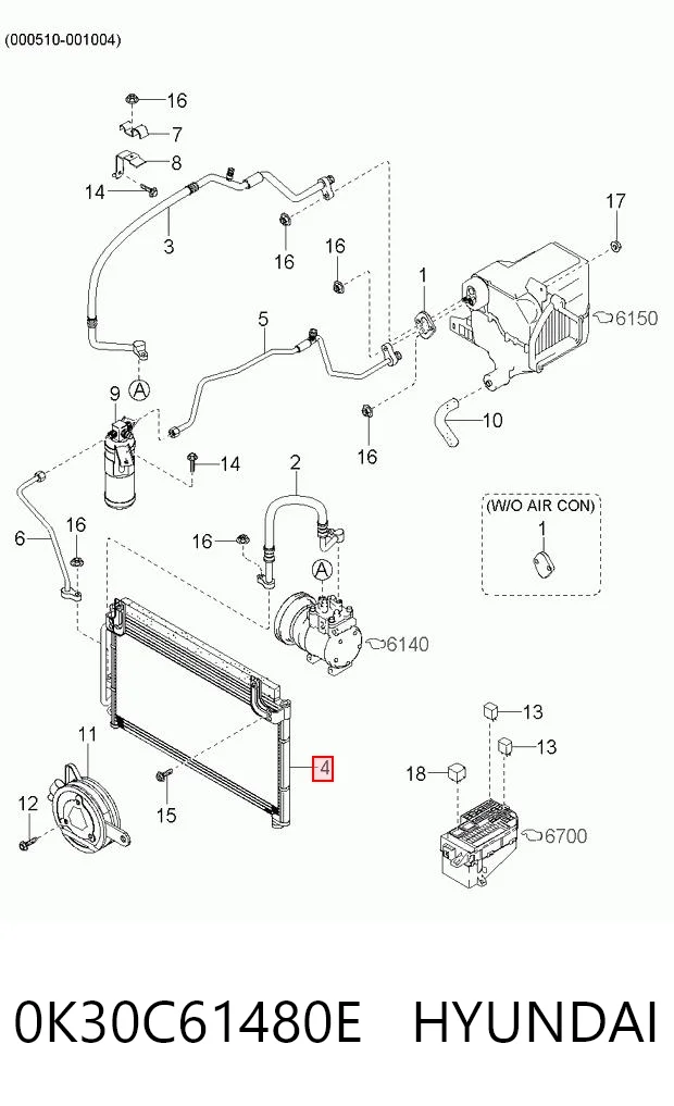 Condensador para KIA Rio I (DC)