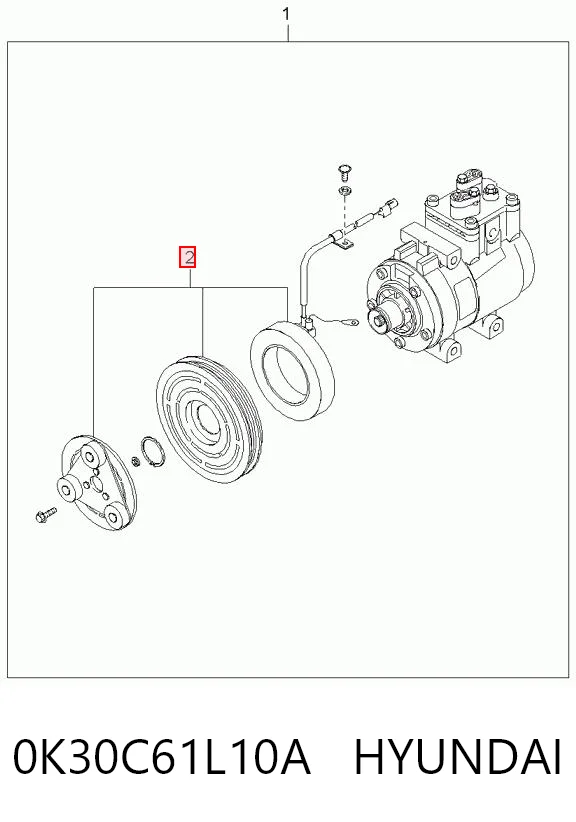 Polea del compresor del aire acondicionado KIA Rio I (2000-2006)