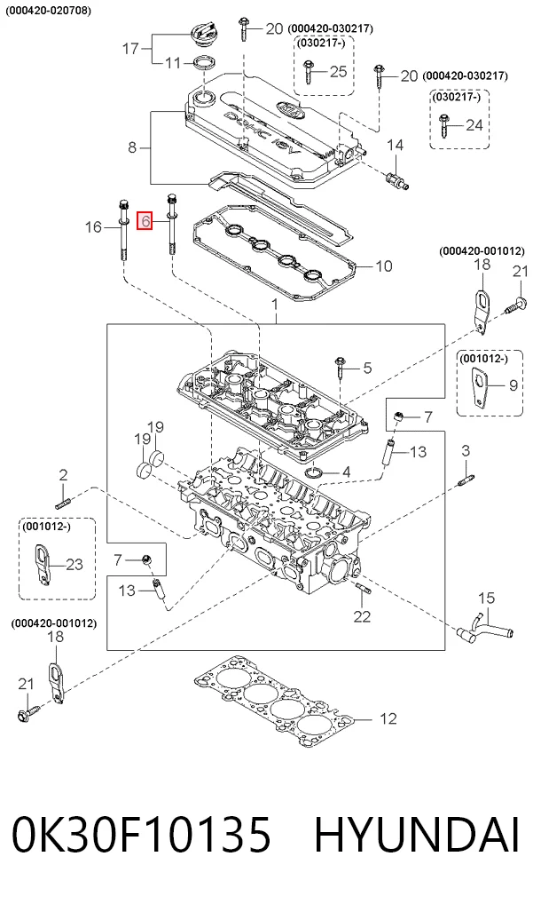 0K30F10135 Hyundai/Kia