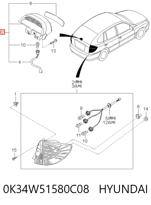 Comprar Luz de freno trasera adicional KIA Rio I DC a bajo precio