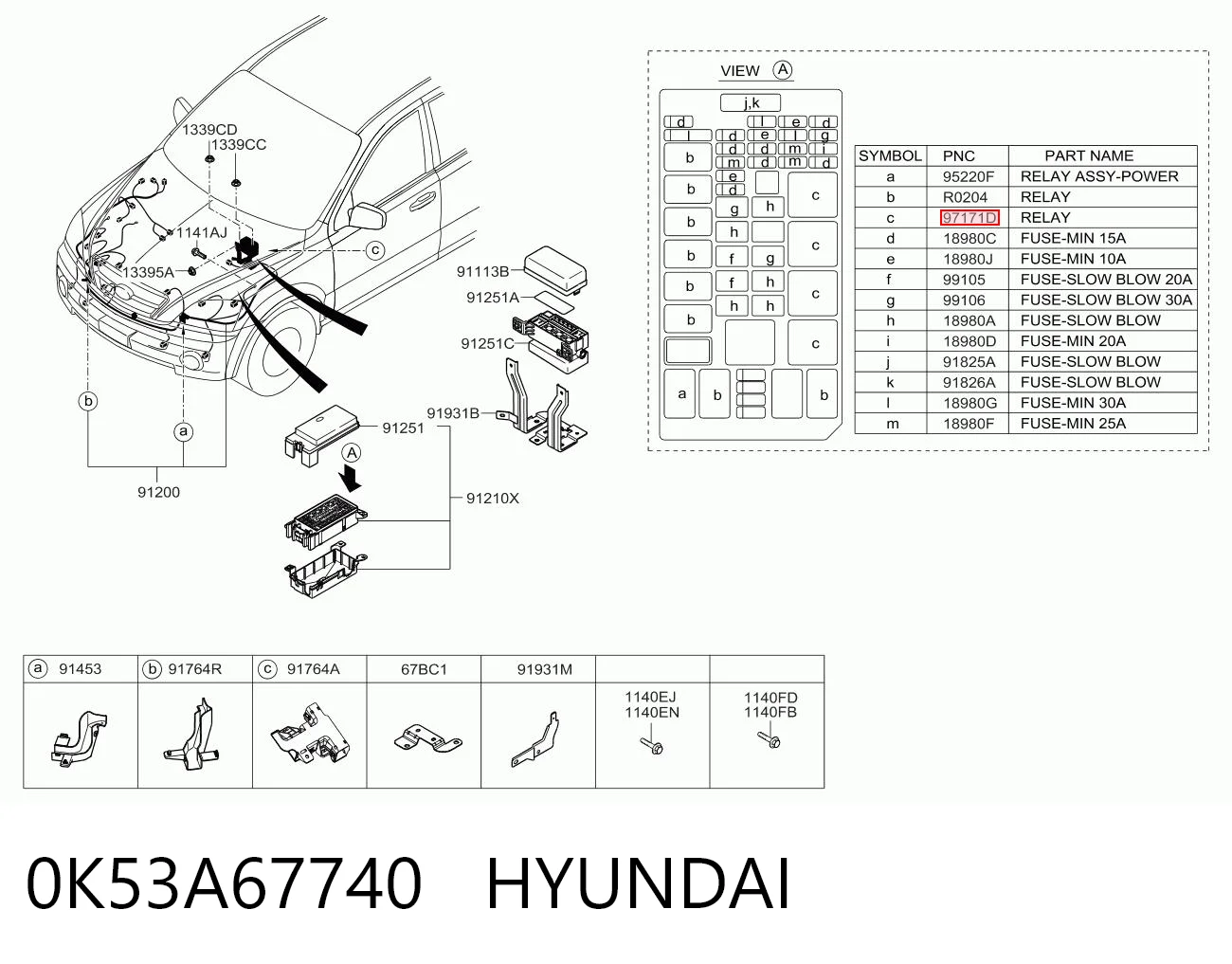 0K53A67740 Hyundai/Kia