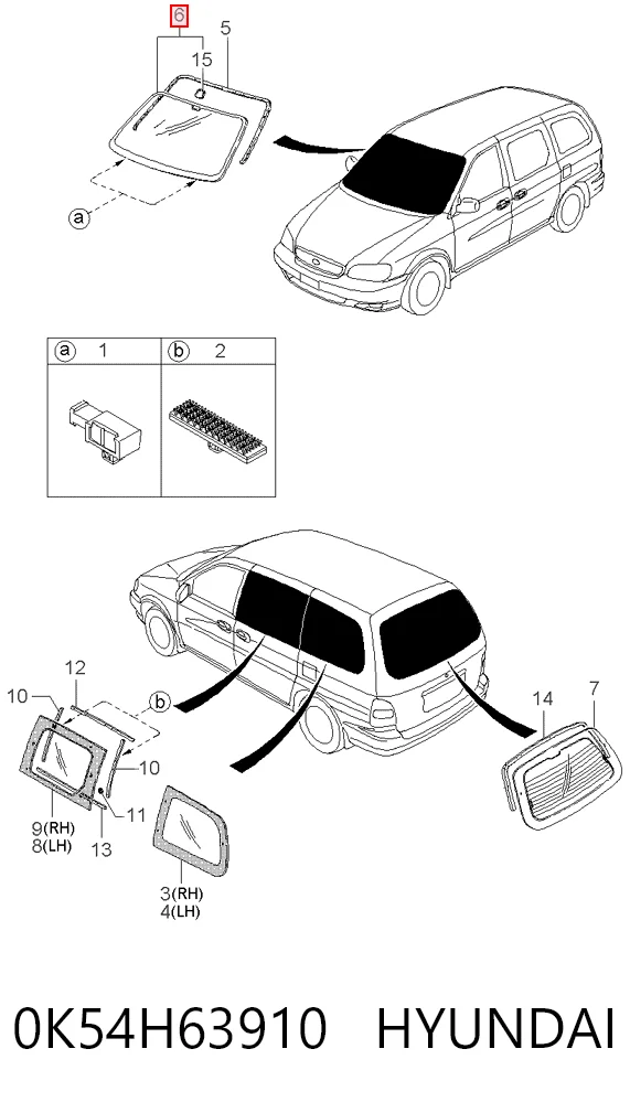 Parabrisas delantero  KIA Carnival II (2001-2005)