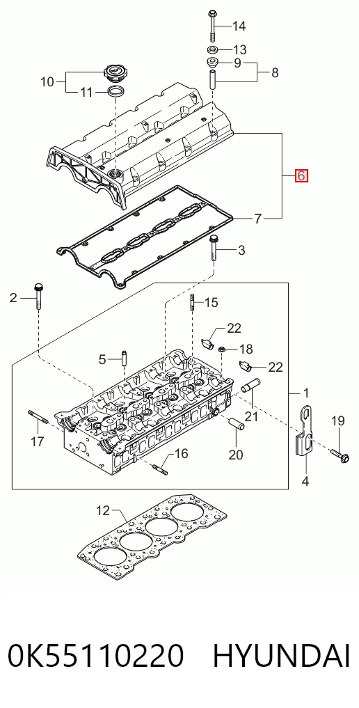 Tapa de valvula KIA Carnival I (UP)