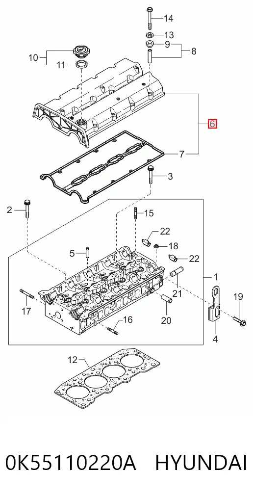Tapa de culata para KIA Carnival I UP
