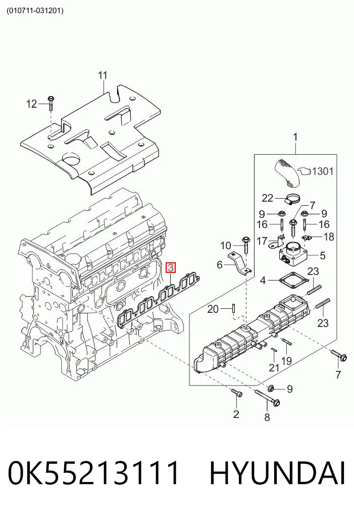 Junta de colector de admisión Hyundai Terracan  desde 7,79 €