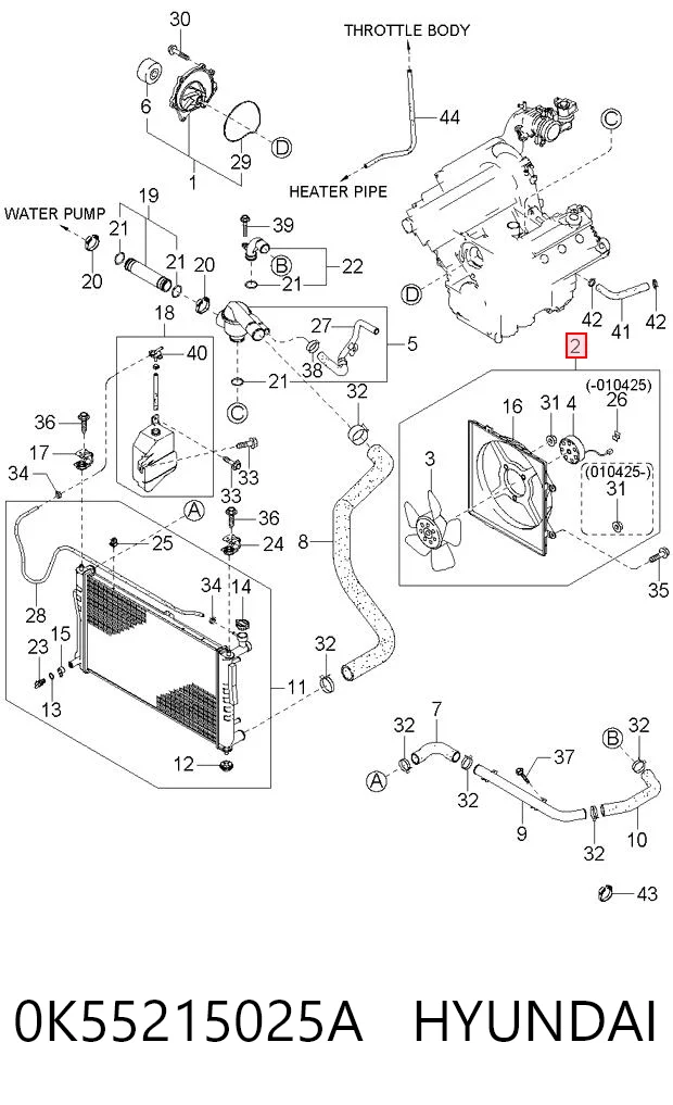 0K55215025A Hyundai/Kia