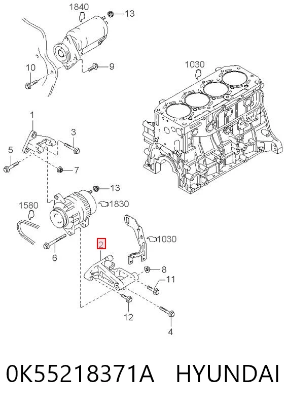 Soporte alternador KIA Carnival I (1999-2001)