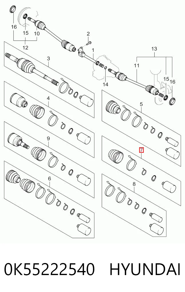 Comprar Fuelle interior del palier delantero KIA Carnival I UP a bajo precio