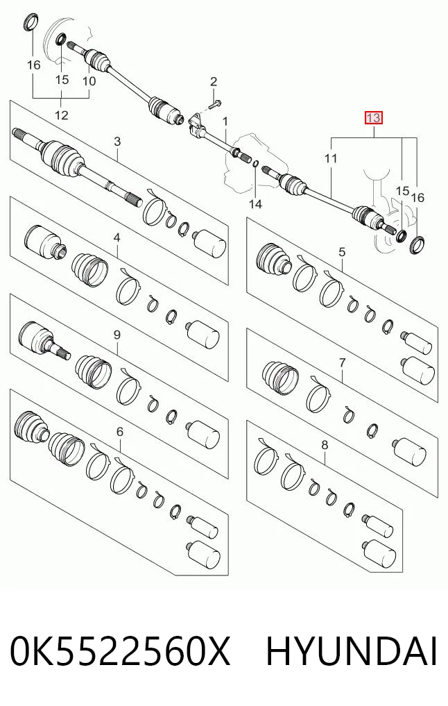 Comprar J21017 Tangun Semieje delantero derecho