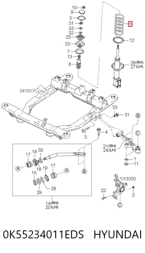 Muelles delantero KIA Carnival I (UP)