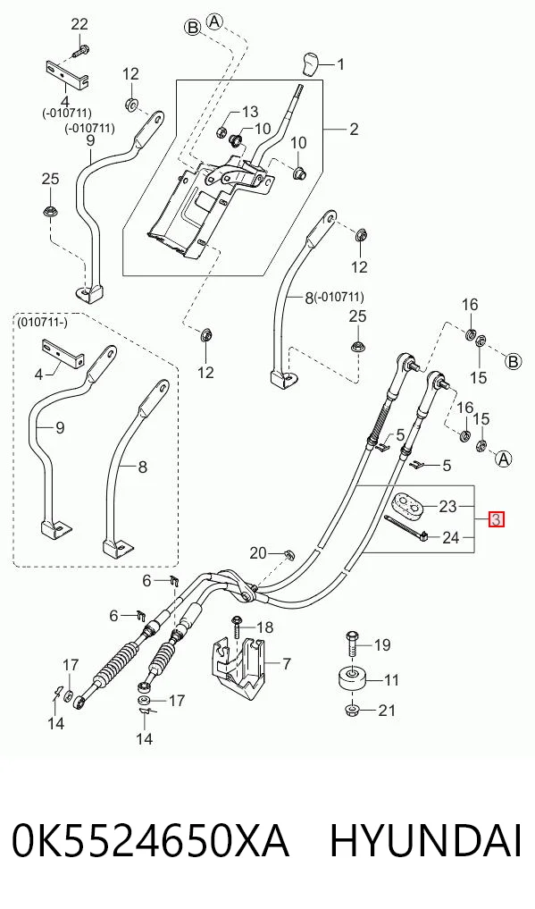 Cable para caja de cambios manual para KIA Carnival I UP