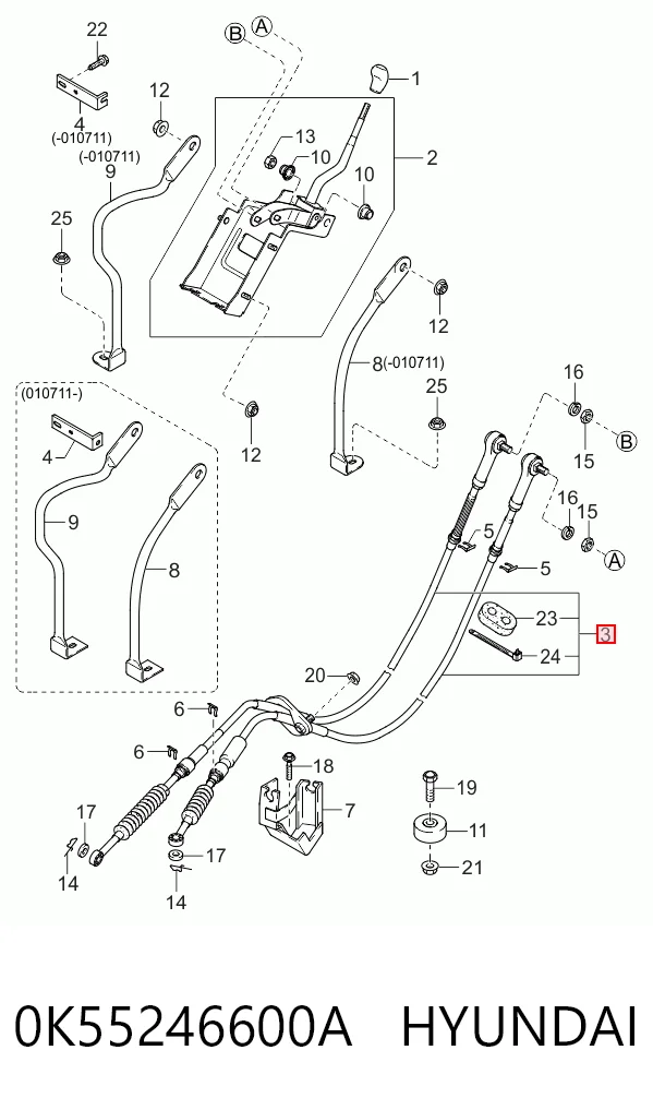 Comprar Cable de cambio doble KIA Carnival I UP a bajo precio