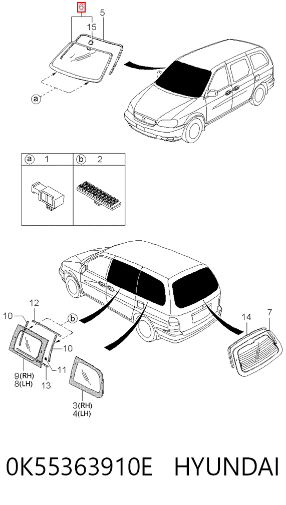 Parabrisas para KIA Carnival UP