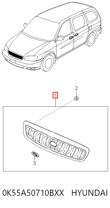 Parrilla para KIA Carnival UP