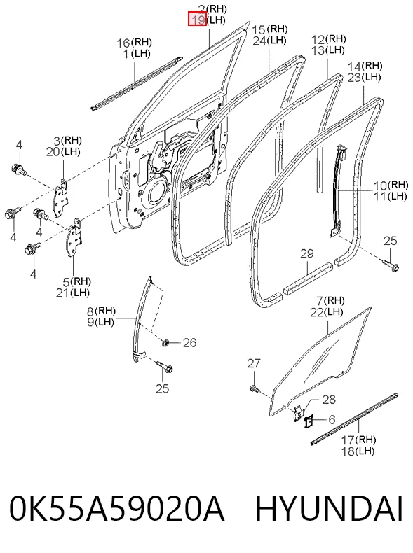 Puerta delantera izquierda para KIA Carnival UP