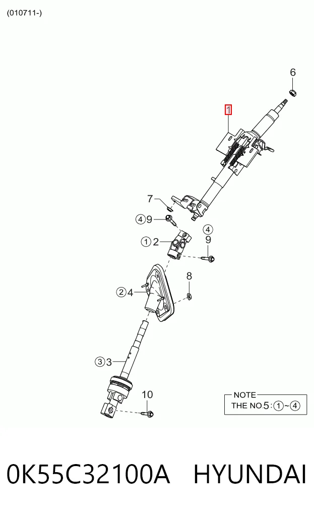 Columna dirección para KIA Carnival UP