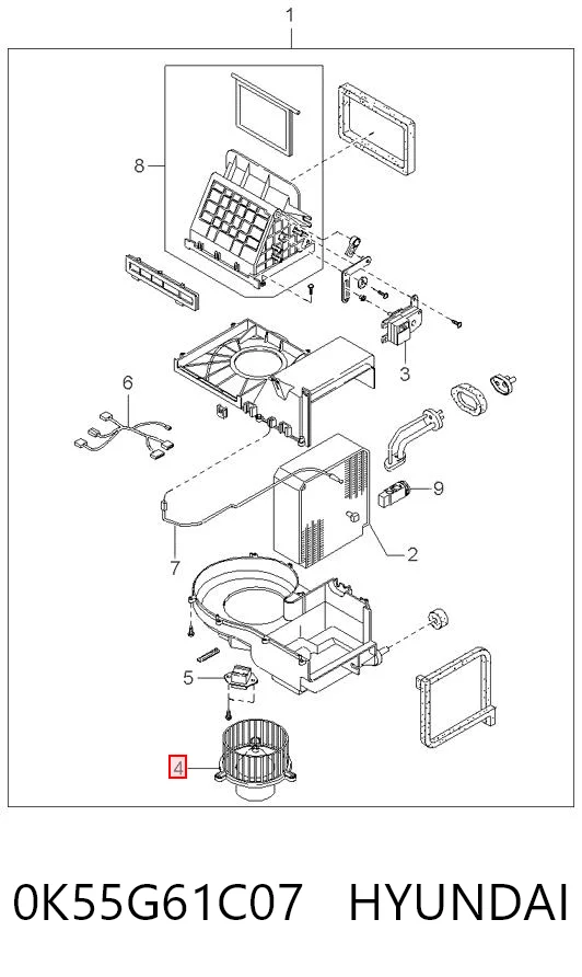 Ventilador de habitáculo KIA Carens  (2002-2006)