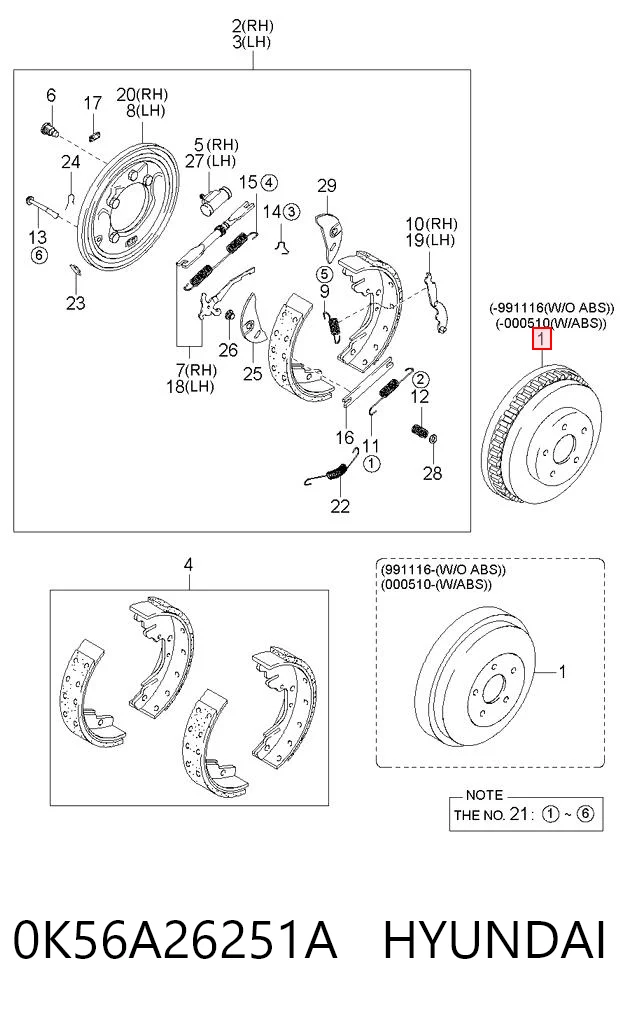Comprar Tambor de freno trasero KIA Carnival I UP a bajo precio