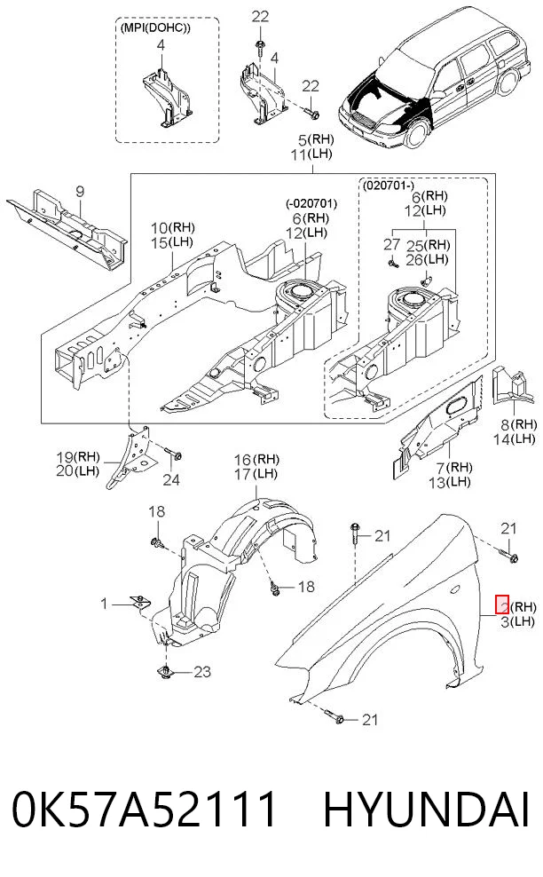 Guardabarros delanteros derecho KIA Carnival I monovolumen (UP) (1999 - 2001) precio, desde 61,71 EUR