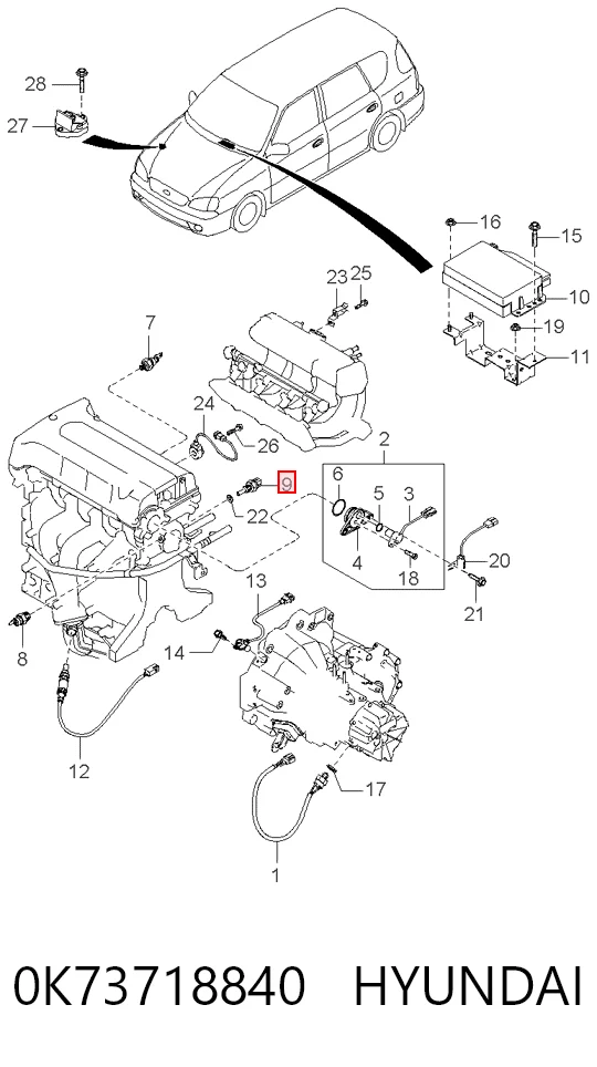 Sensor de temperatura del motor para Nissan Vanette  (C22)