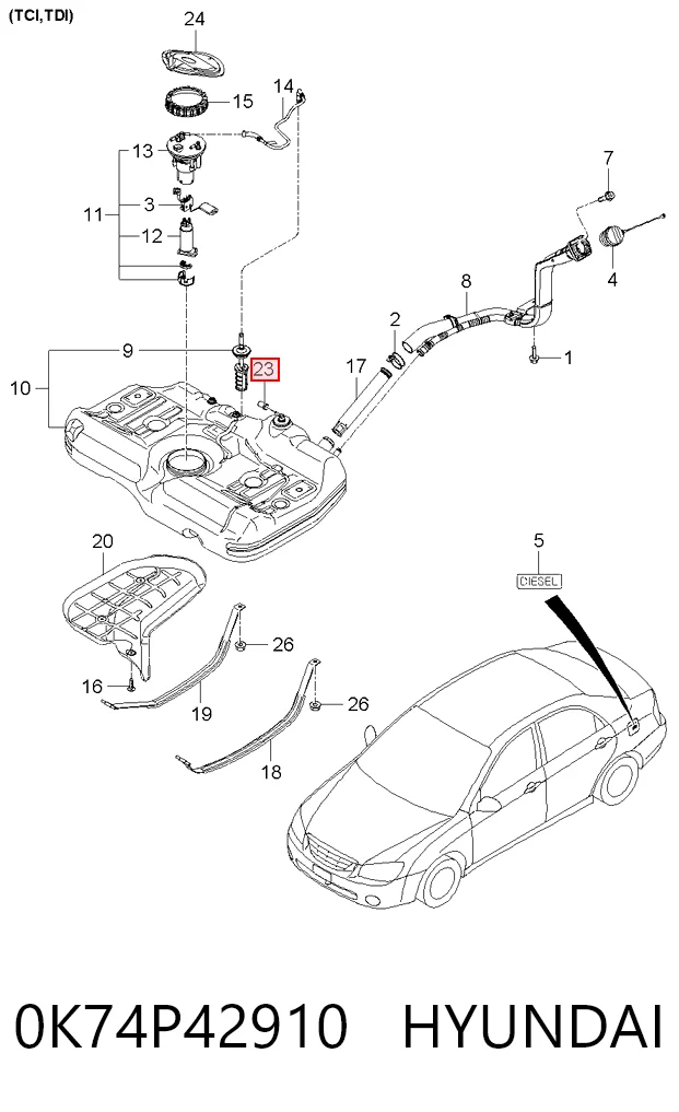 0K74P42910 Hyundai/Kia