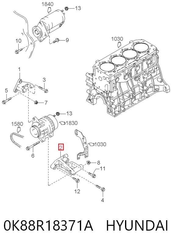 Soporte del alternador para KIA Carnival UP