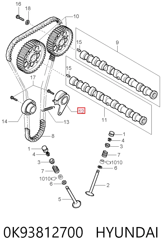 0K93812700 Hyundai/Kia