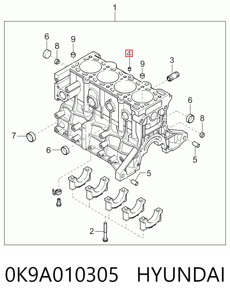 0K9A010305 Hyundai/Kia Válvula de retención de aceite