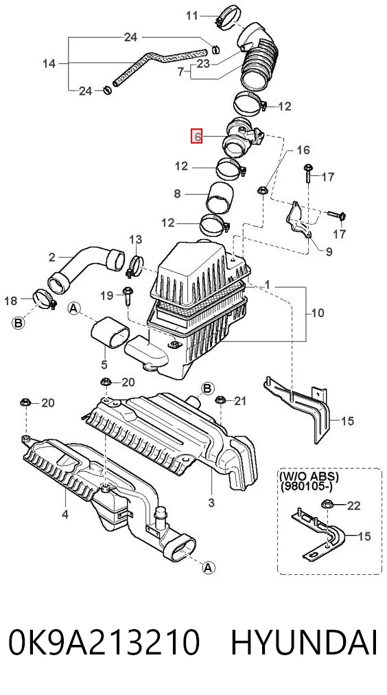 Medidor de flujo de aire Hyundai Coupe I desde 75,35 €