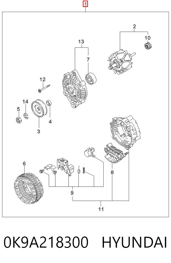 Alternador 0K9A218300 HYUNDAI