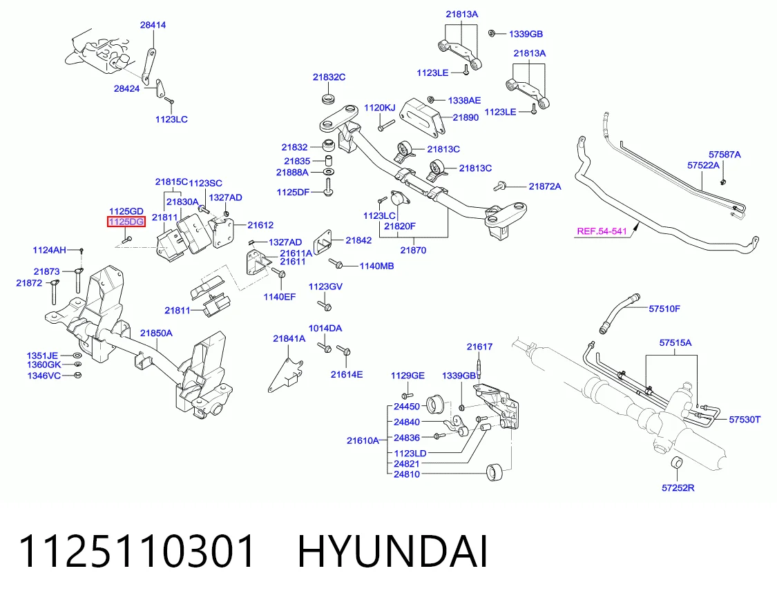 1125110301 Hyundai/Kia Tornillo (tuerca) de sujeción