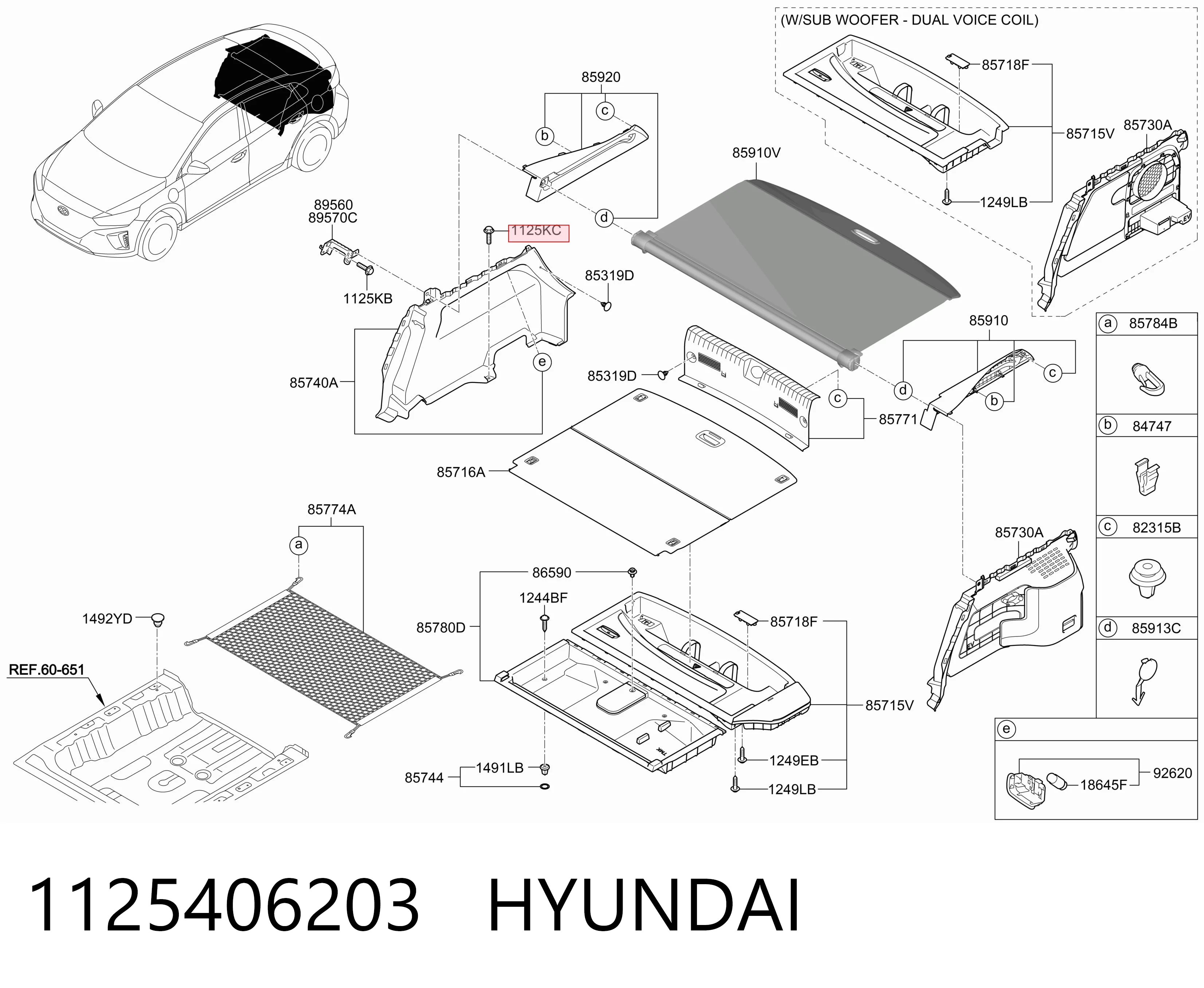 1125406203 Hyundai/Kia Tornillo (tuerca) de sujeción