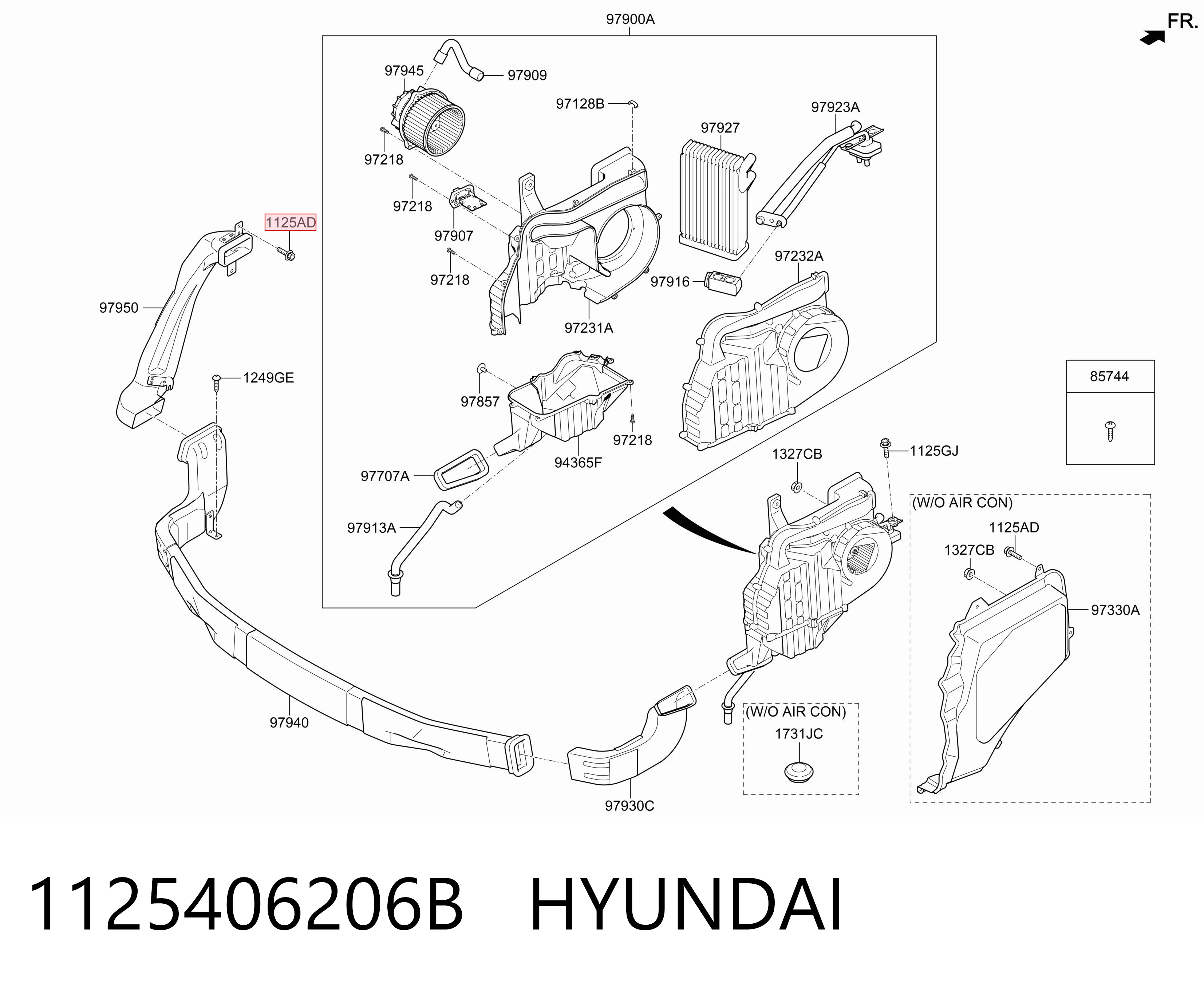 1125406206B Hyundai/Kia Tornillo (tuerca) de sujeción