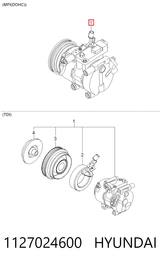 1127024600 Hyundai/Kia Compresor climatizador