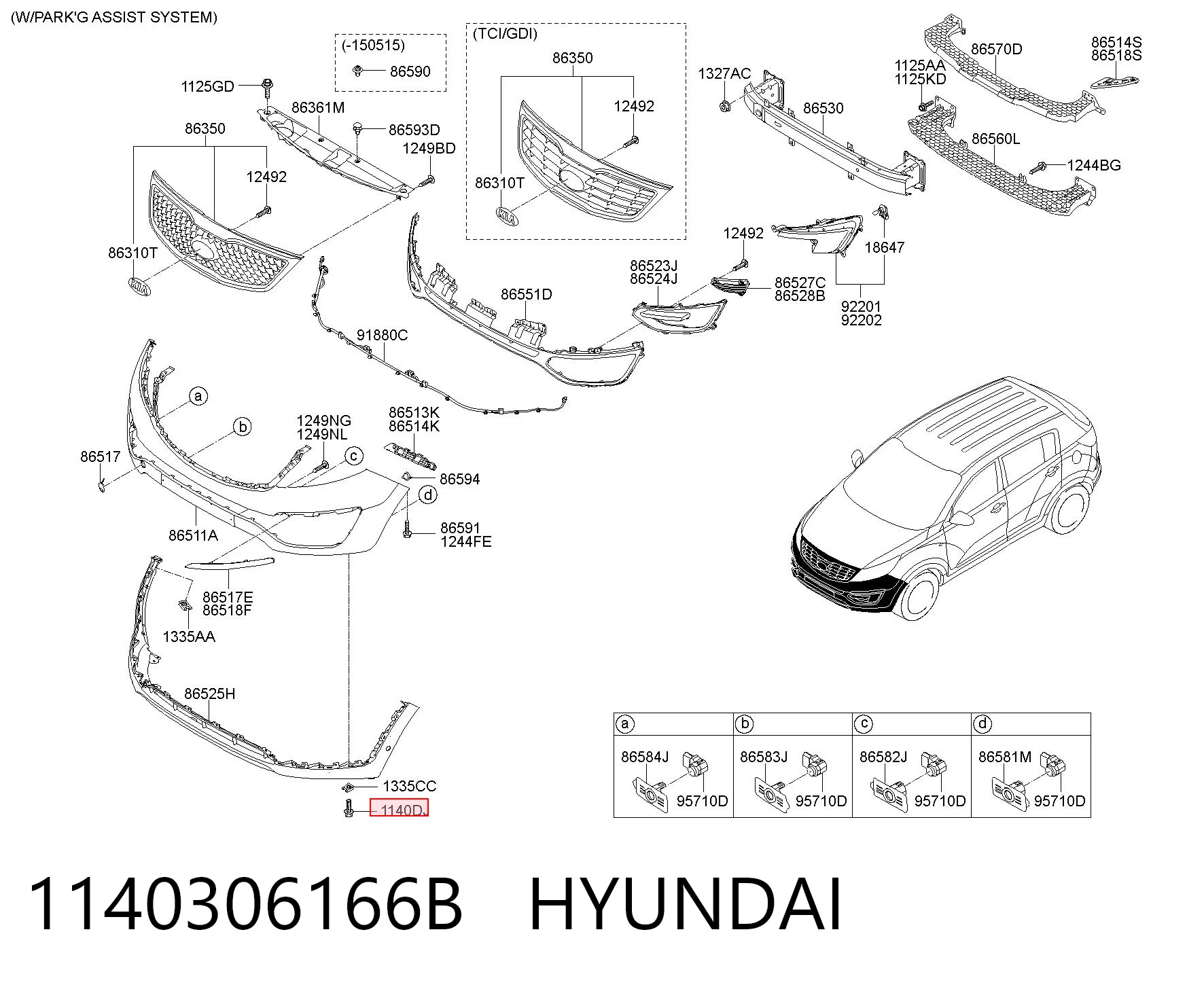 1140306166B Hyundai/Kia Tornillo