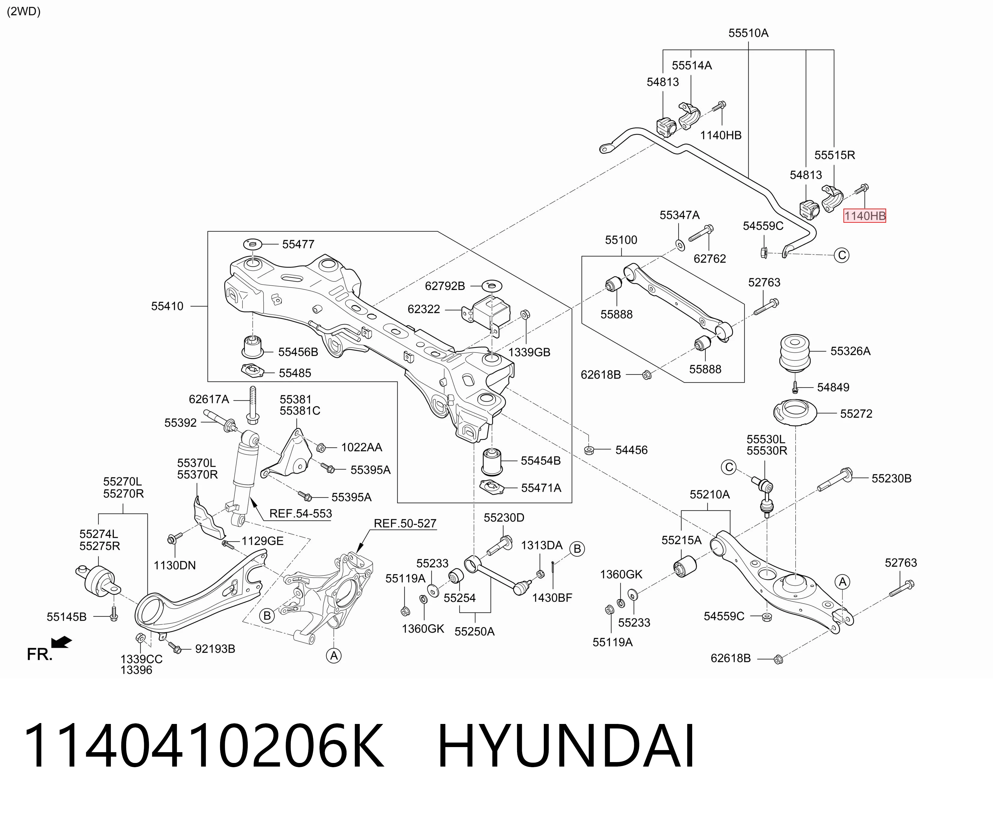 1140410206K Hyundai/Kia Pernos de culata
