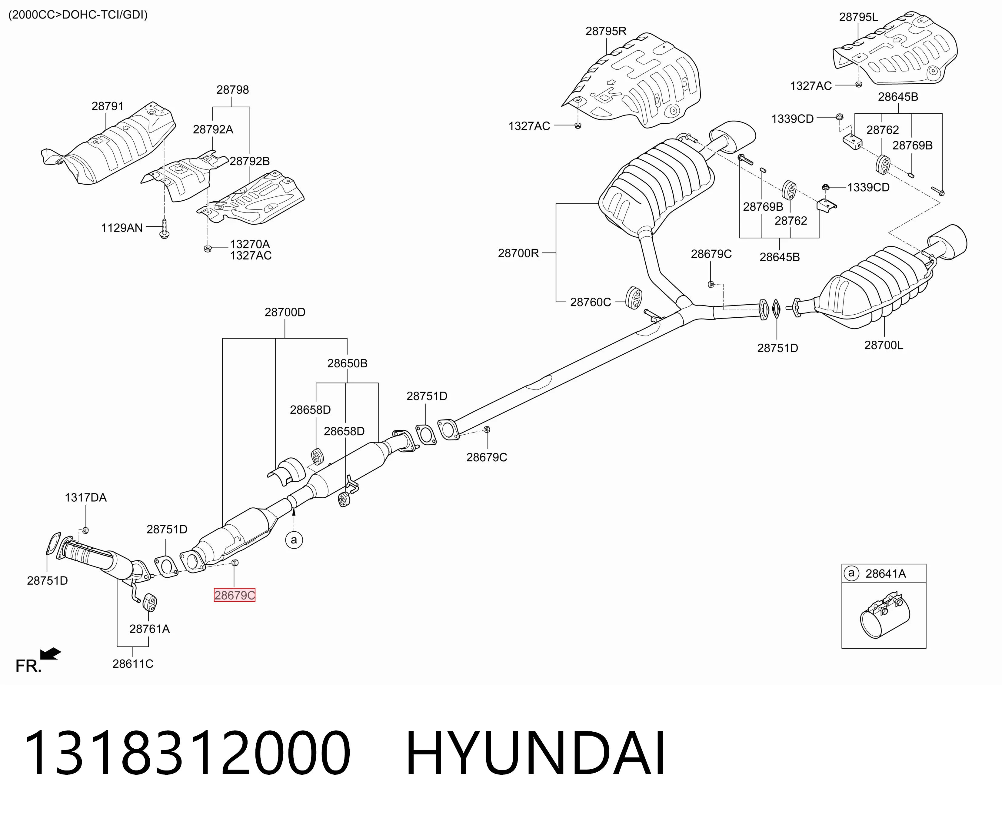 1318312000 Hyundai/Kia Tuerca del colector de escape
