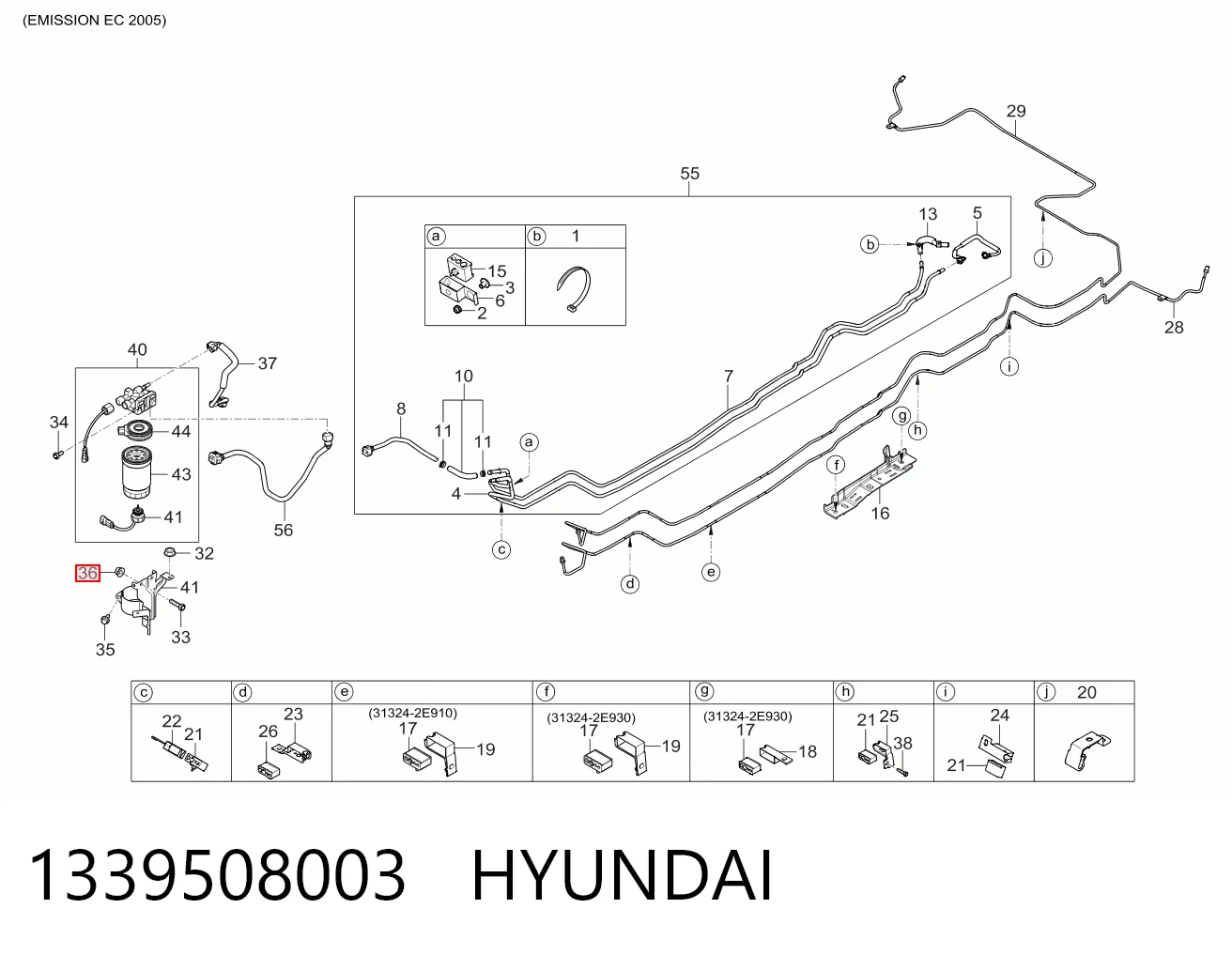 1339508003 Hyundai/Kia Tornillo (tuerca) de sujeción